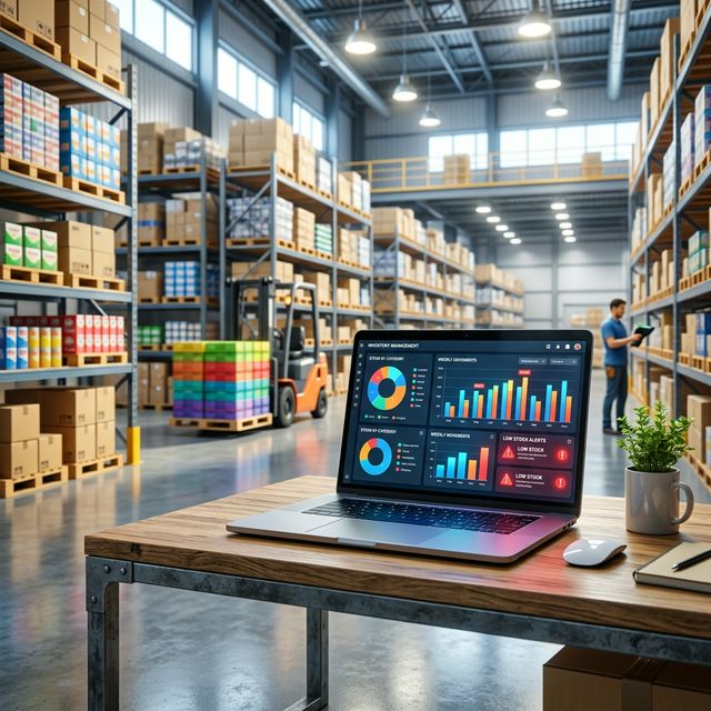 SmartBill inventory dashboard showing low stock alerts