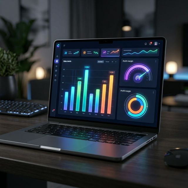 SmartBill analytics dashboard showing profit margins by category