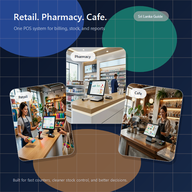 SmartBill POS setup suited for retail, pharmacy, and restaurant businesses in Sri Lanka