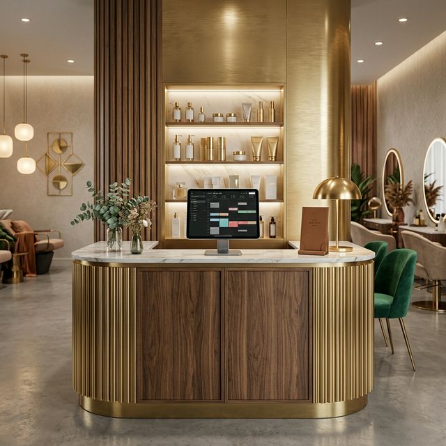 SmartBill salon billing screen showing services and products on one invoice